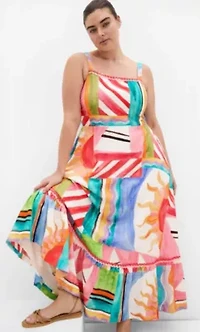 Sunlit Print Maxi Dress