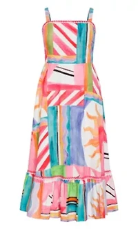 Sunlit Print Maxi Dress