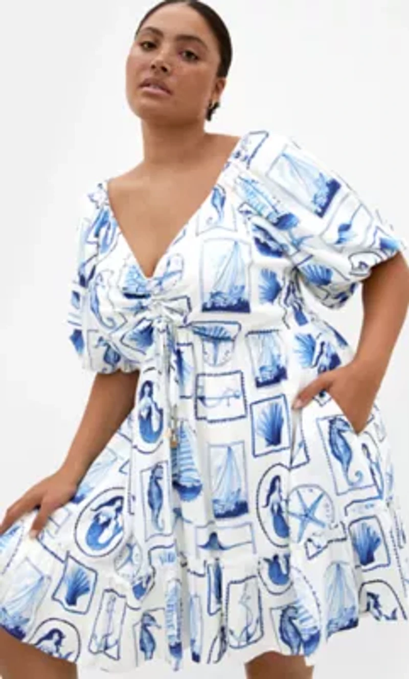 Giselle Amalfi V Neck Mini Dress
