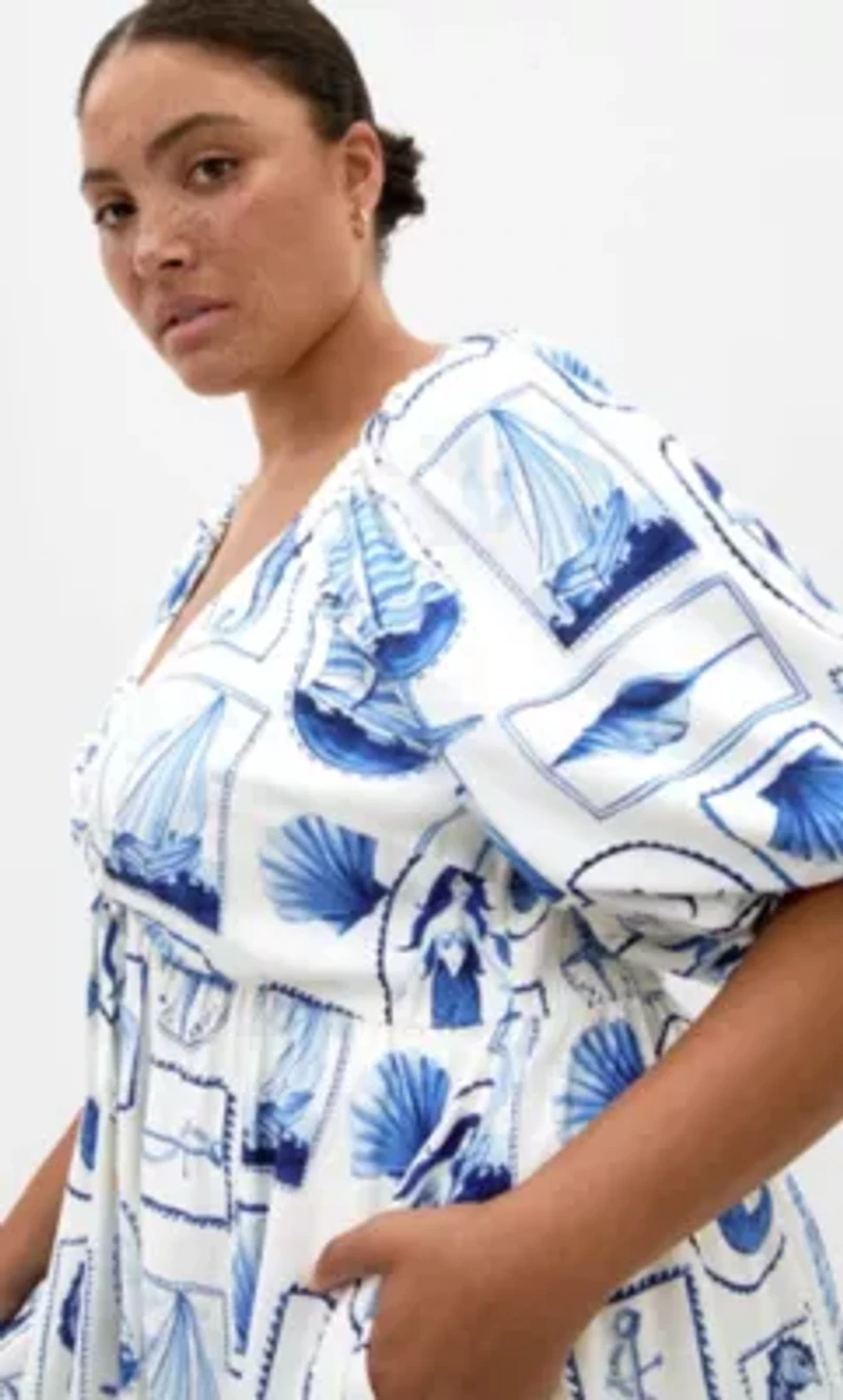 Giselle Amalfi V Neck Mini Dress