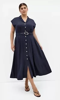 Liliyana Belted Linen Dress
