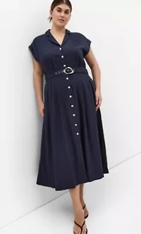 Liliyana Belted Linen Dress