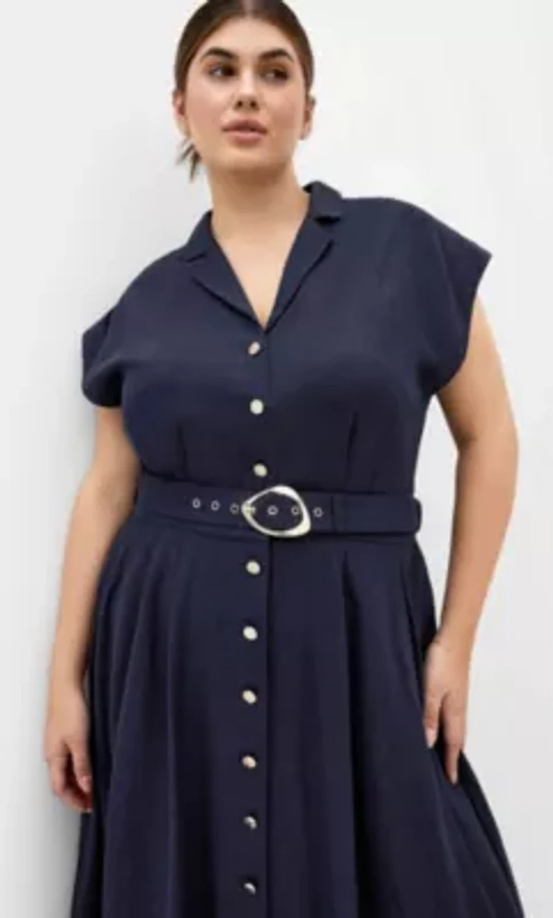Liliyana Belted Linen Dress