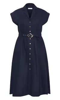 Liliyana Belted Linen Dress