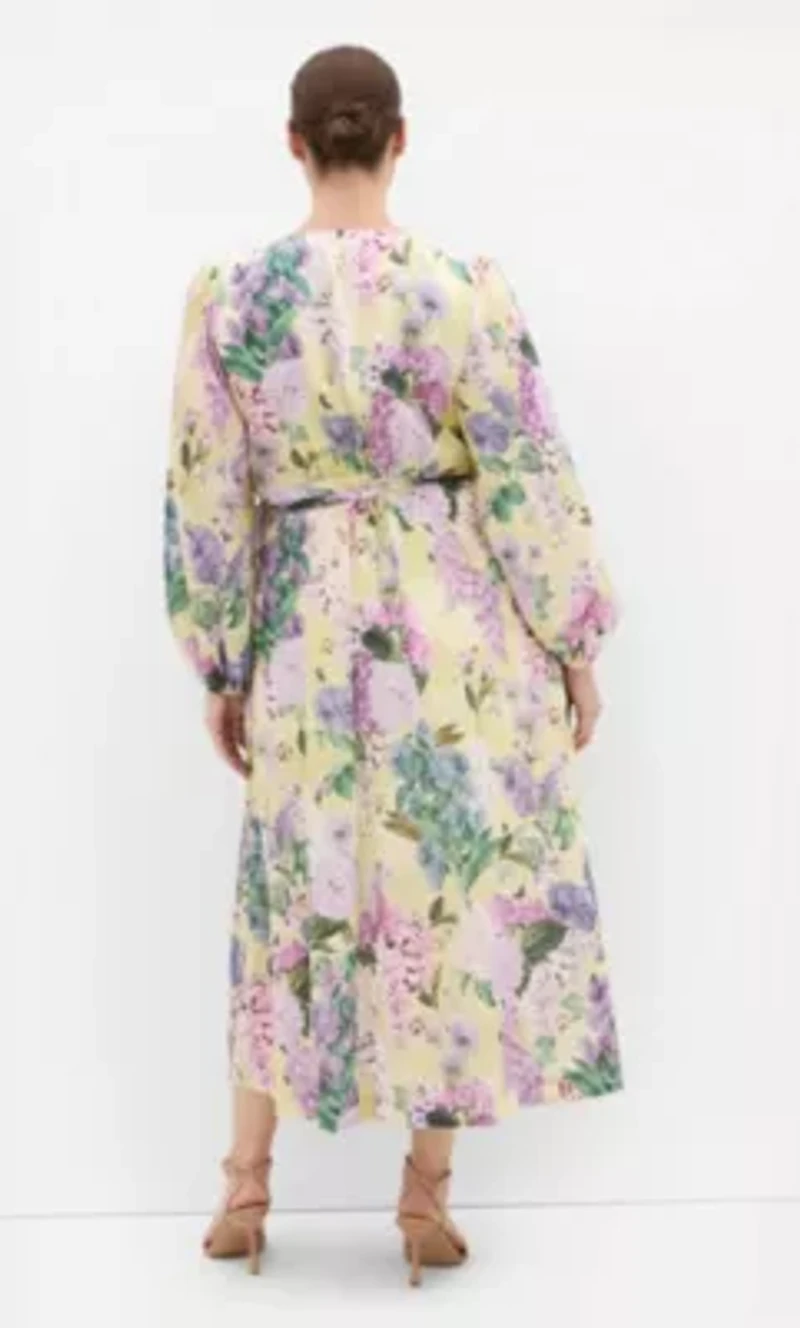 Anastasia Hydrangea Print Wrap Maxi Dress