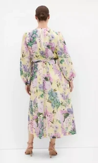 Anastasia Hydrangea Print Wrap Maxi Dress