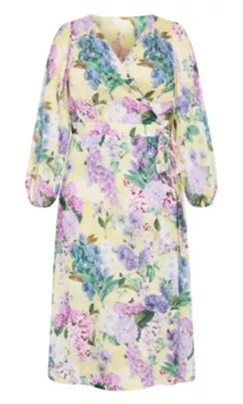 Anastasia Hydrangea Print Wrap Maxi Dress