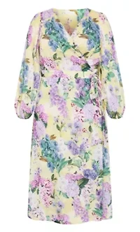 Anastasia Hydrangea Print Wrap Maxi Dress