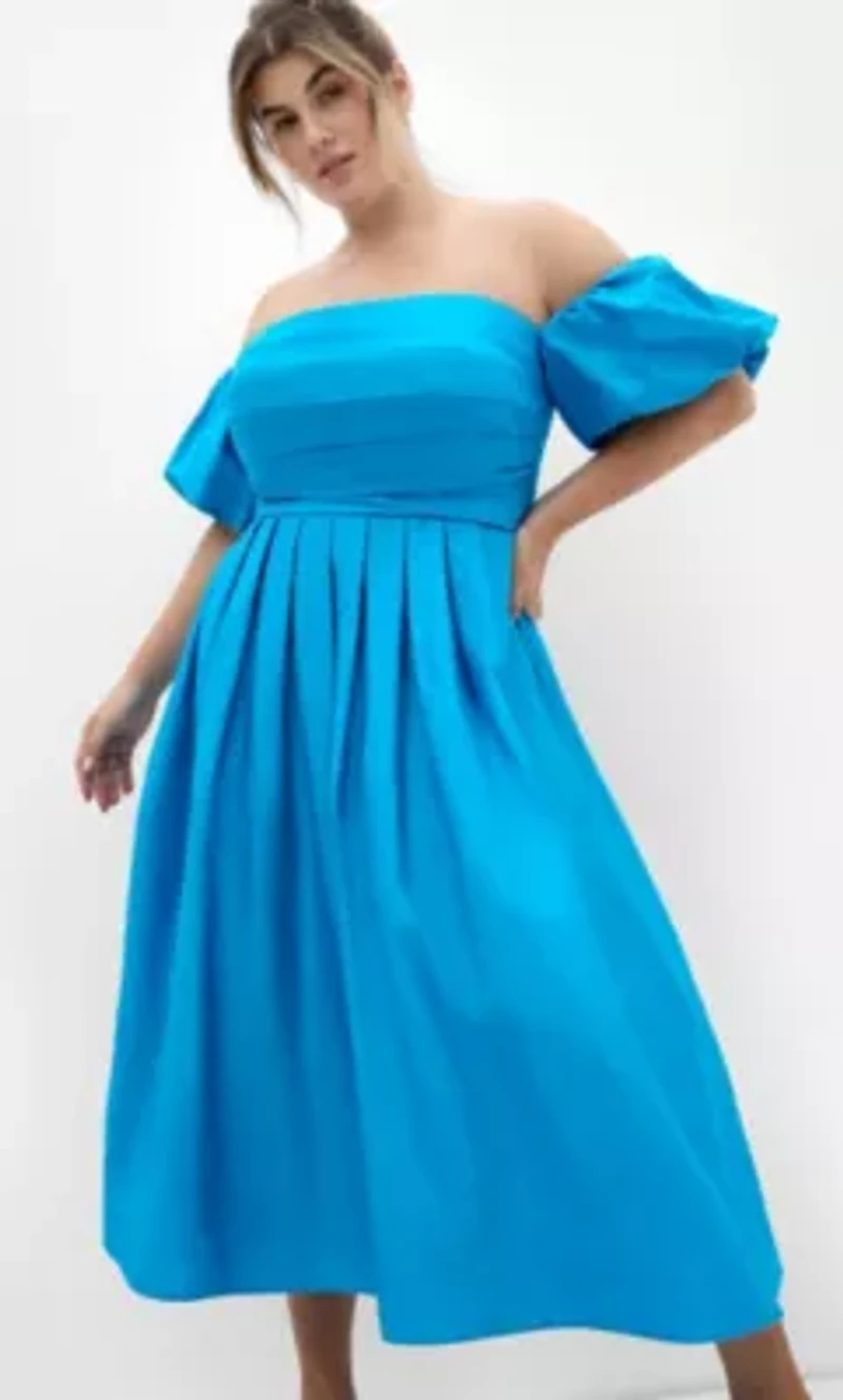 Rosalee Puff Sleeve Midi Dress