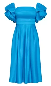 Rosalee Puff Sleeve Midi Dress