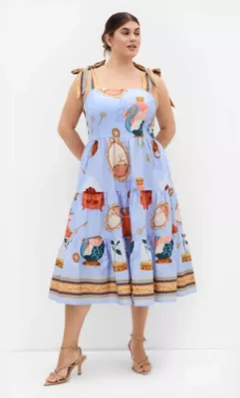 Casey Beauty Print Border Dress