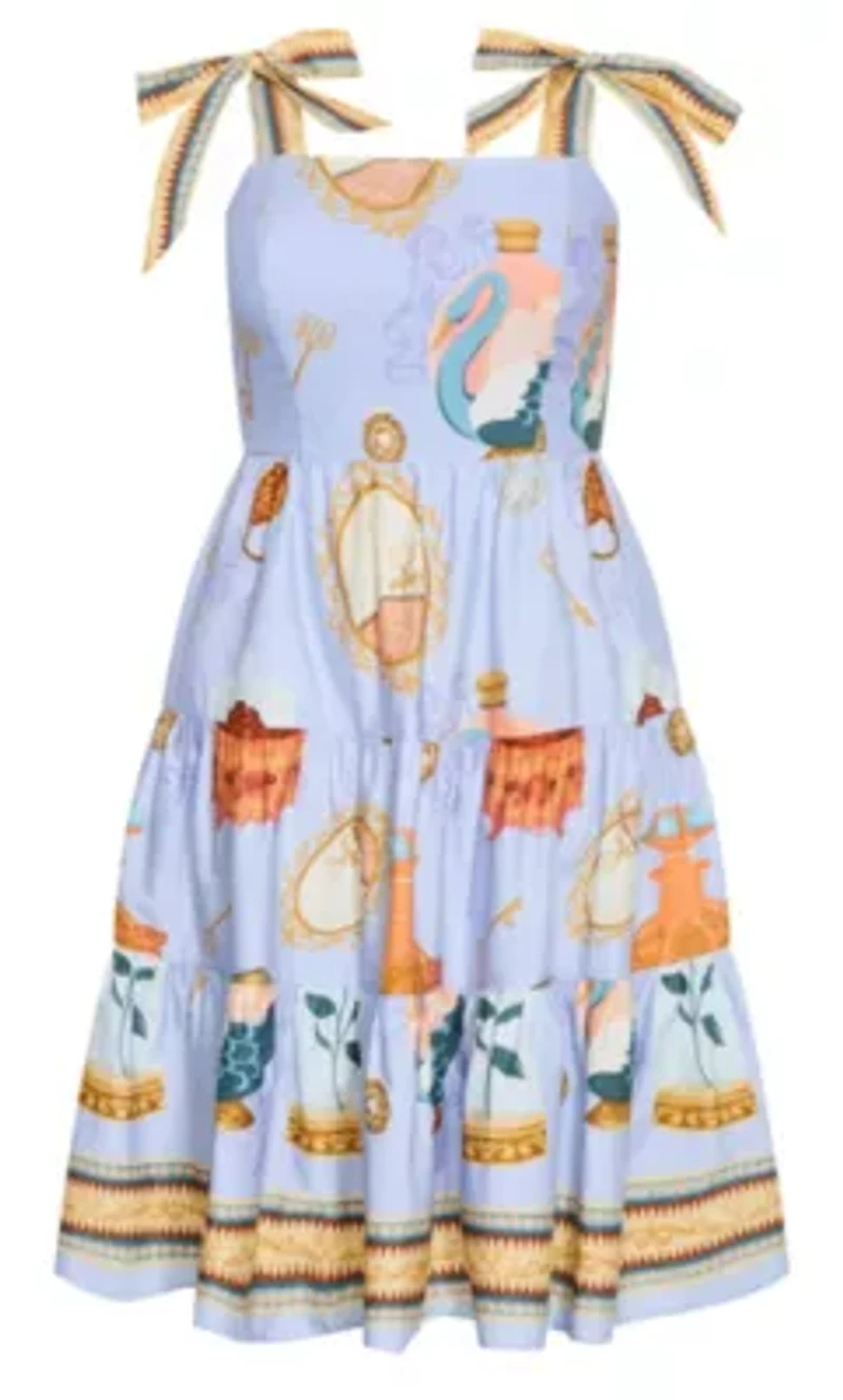 Casey Beauty Print Border Dress
