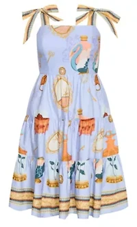 Casey Beauty Print Border Dress