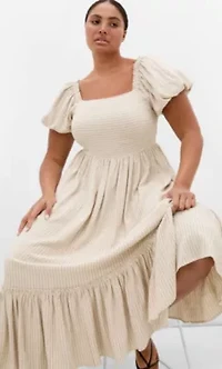 Simone Mini Stripe Midi Dress