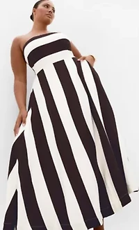 Simone Strapless Stripe Maxi Dress