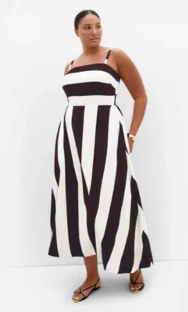 Simone Strapless Stripe Maxi Dress