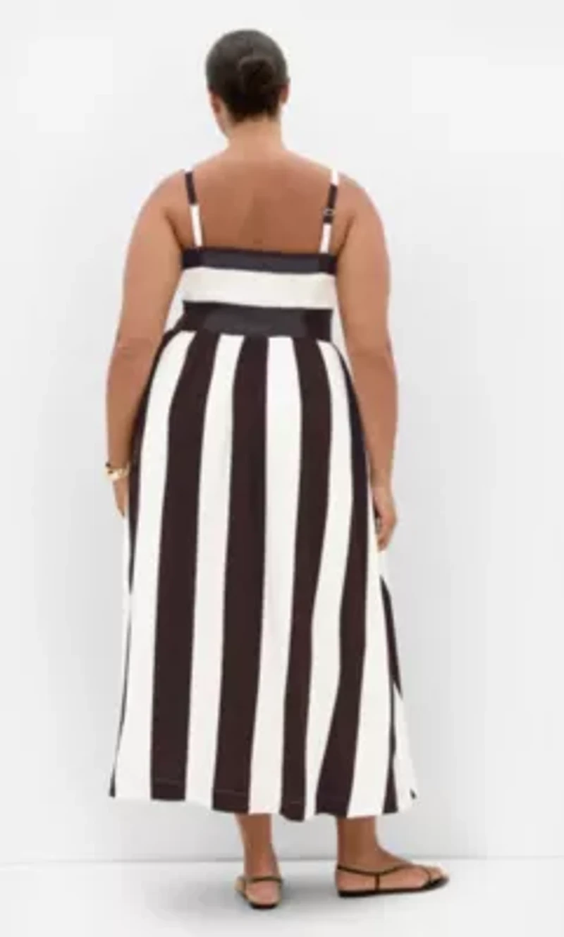 Simone Strapless Stripe Maxi Dress