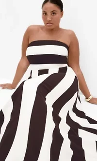 Simone Strapless Stripe Maxi Dress
