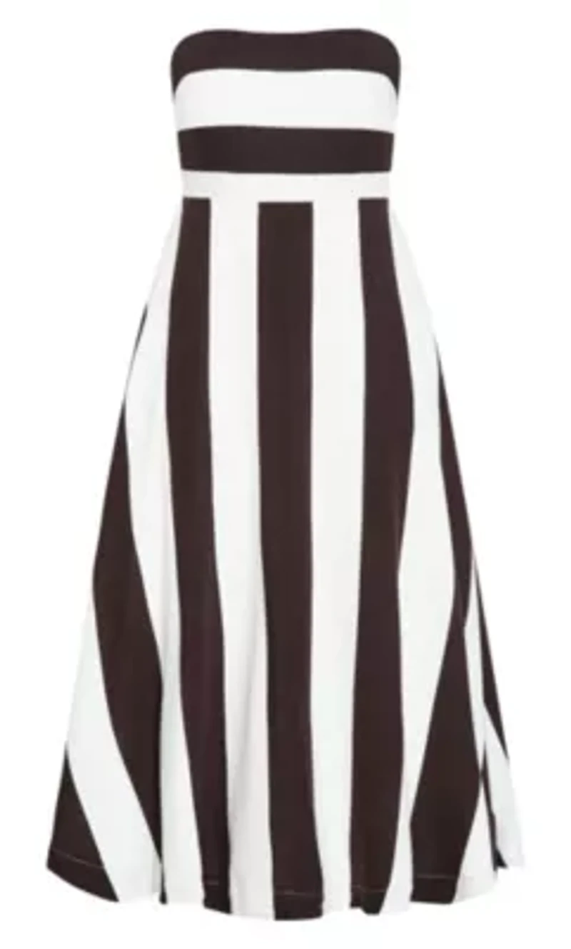 Simone Strapless Stripe Maxi Dress