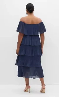 Night Garden Tier Midi Dress