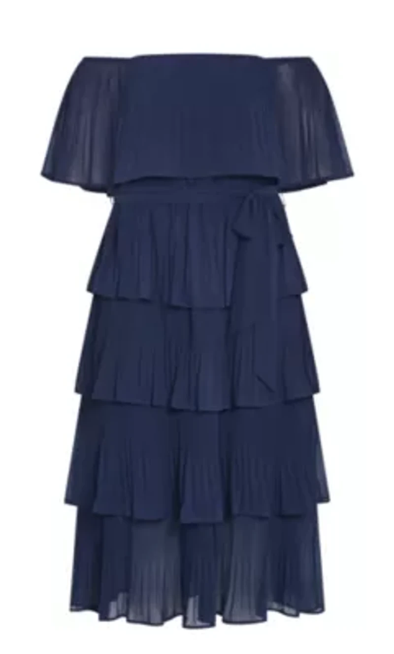 Night Garden Tier Midi Dress