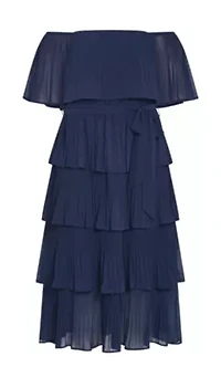 Night Garden Tier Midi Dress