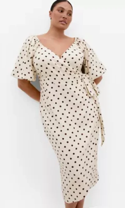 Claudine Wrap Spot Print Midi Dress