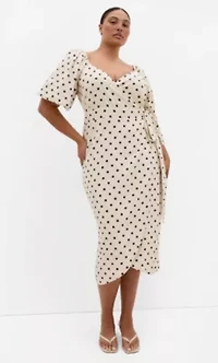 Claudine Wrap Spot Print Midi Dress