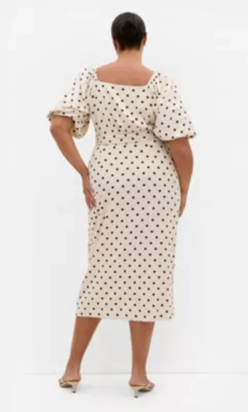 Claudine Wrap Spot Print Midi Dress