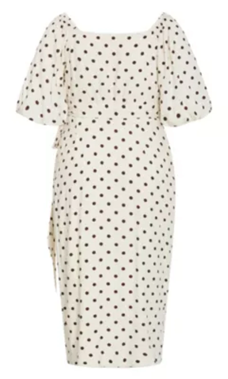 Claudine Wrap Spot Print Midi Dress
