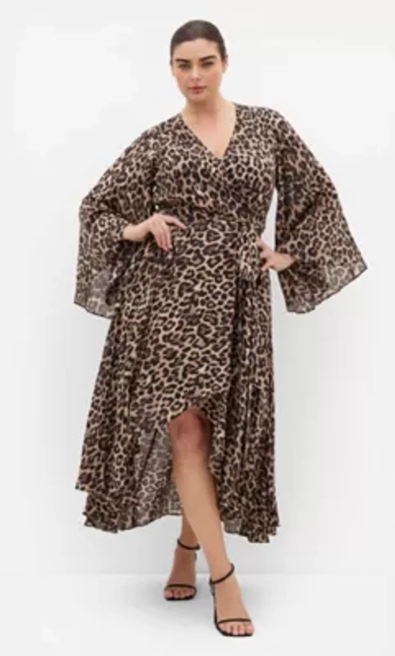 Eva Leopard Print Wrap Maxi Dress