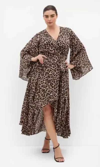 Eva Leopard Print Wrap Maxi Dress