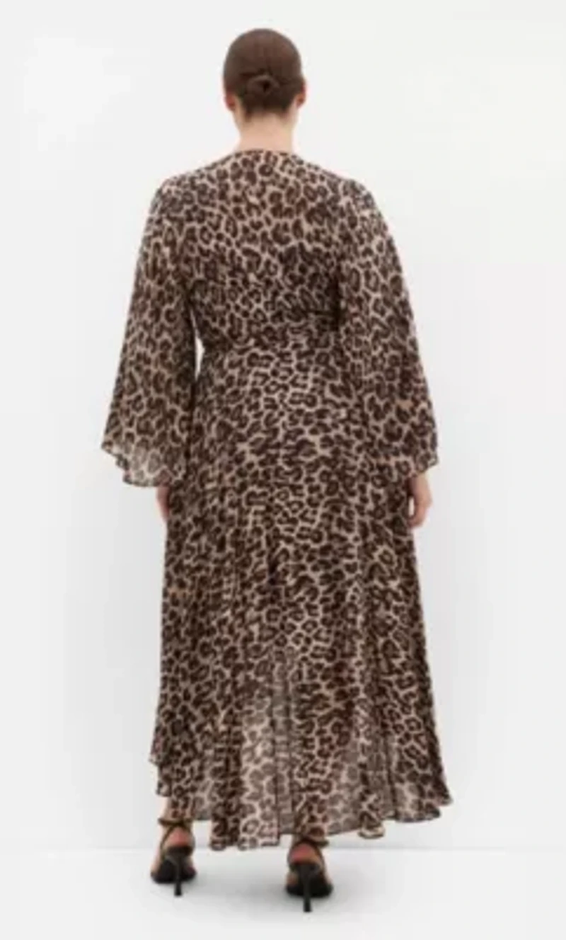Eva Leopard Print Wrap Maxi Dress