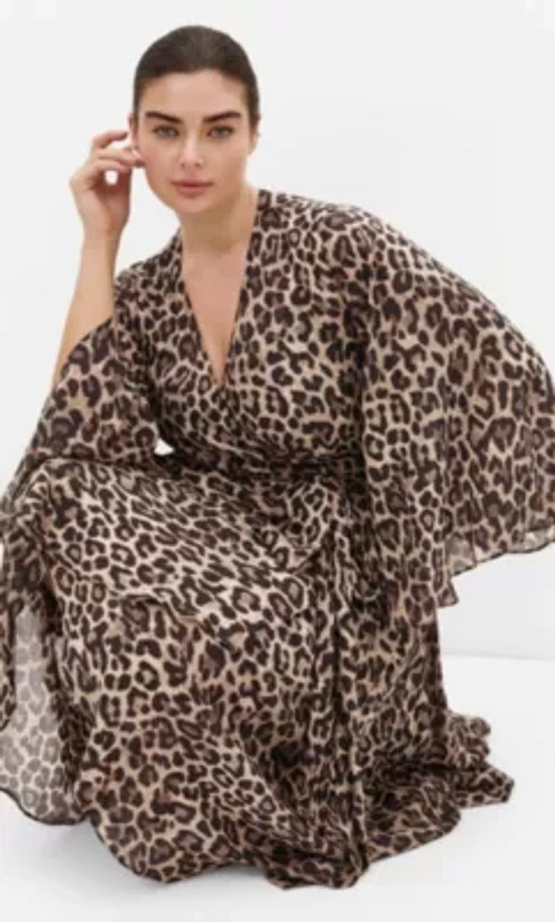 Eva Leopard Print Wrap Maxi Dress