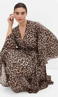 Eva Leopard Print Wrap Maxi Dress