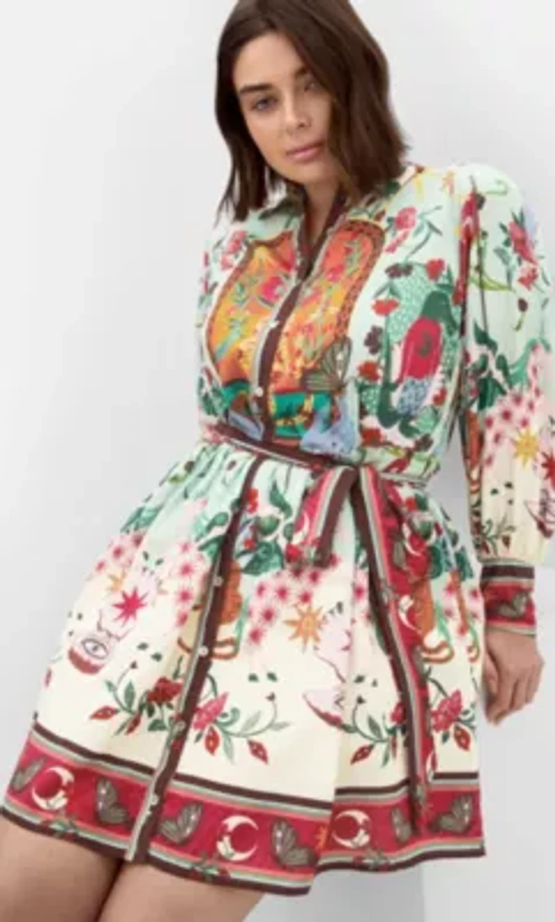 Ezra Dreamscape Print Mini Dress