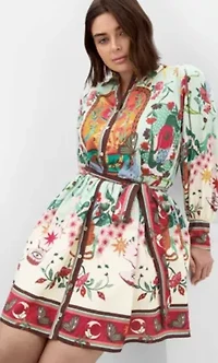Ezra Dreamscape Print Mini Dress