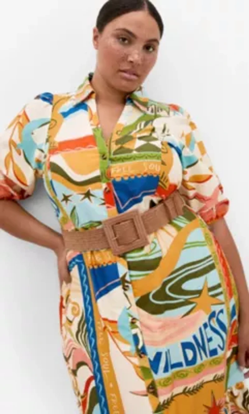 Wild Soul Print Shirt Dress