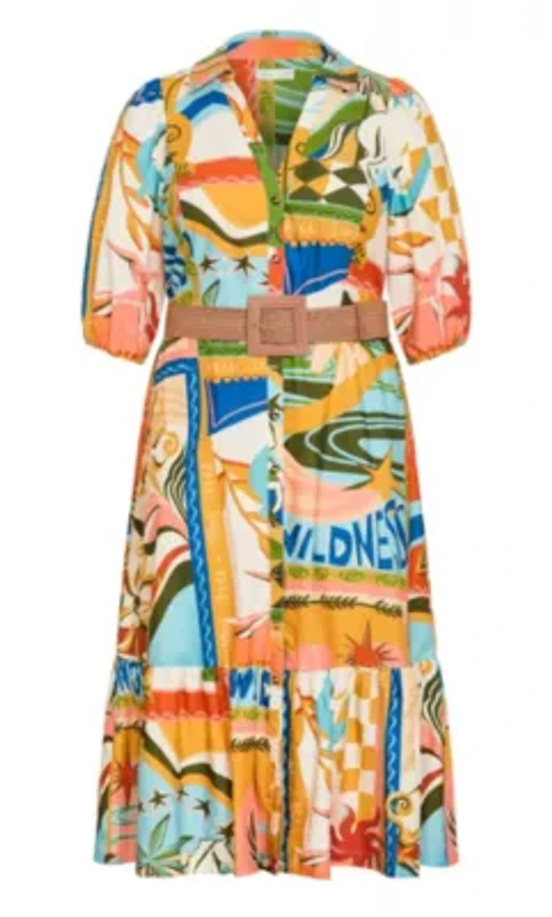 Wild Soul Print Shirt Dress
