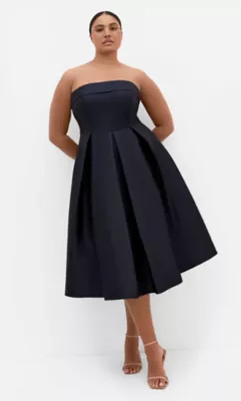 Tiffany Strapless Midi Dress