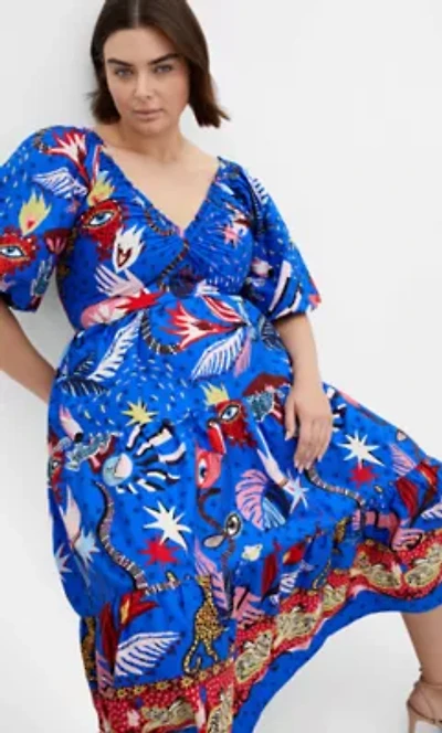 Capria Calista Print Midi Dress
