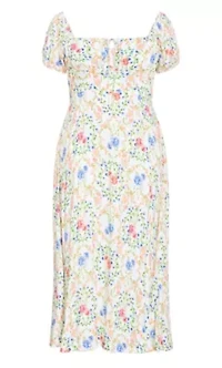 Abbie Short Sleeve Bouquet Print Maxi Dress