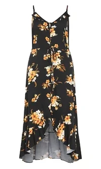 Aruba Frill Print Maxi Dress