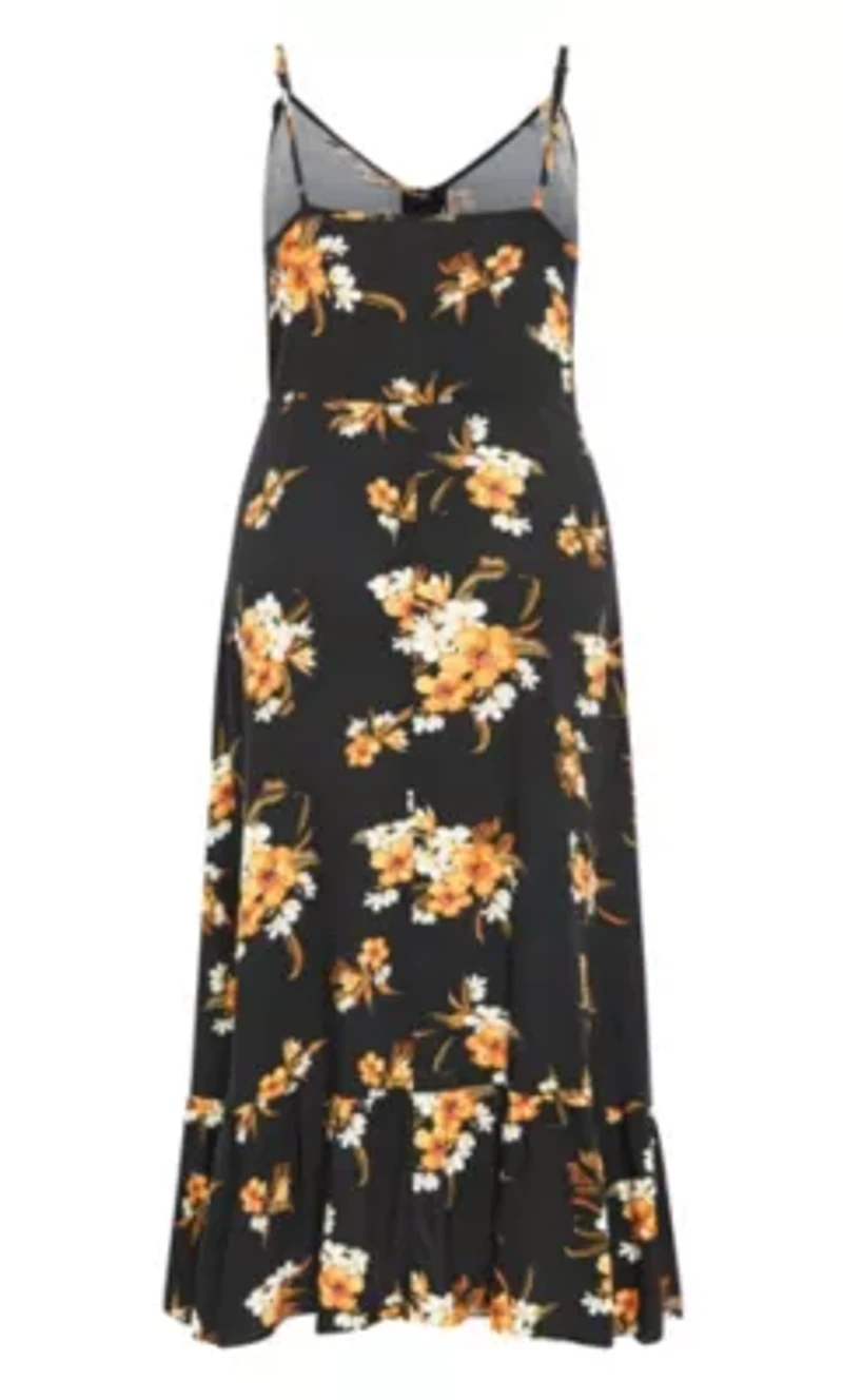 Aruba Frill Print Maxi Dress