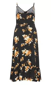 Aruba Frill Print Maxi Dress