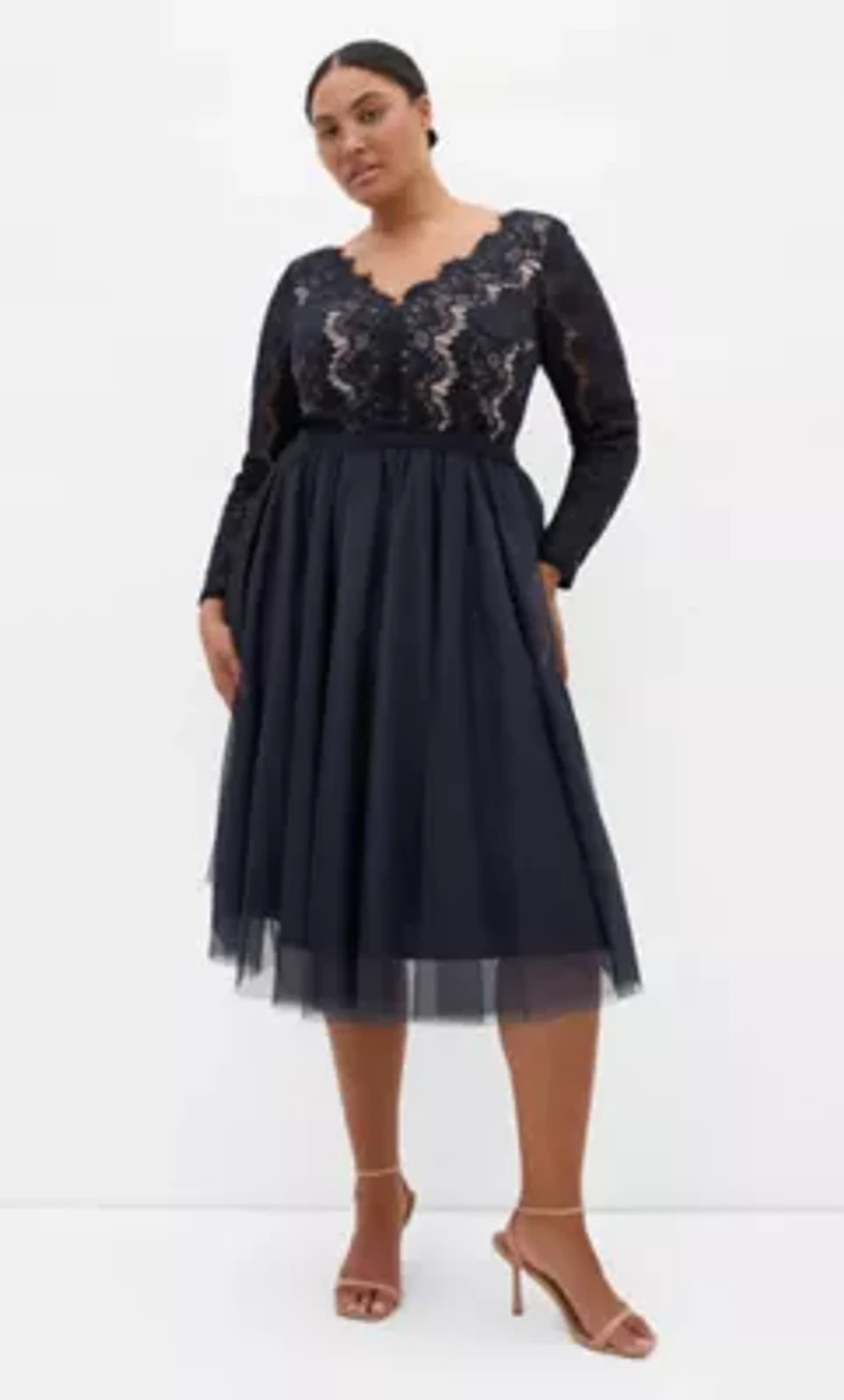 Rare Beauty Lace Midi Dress