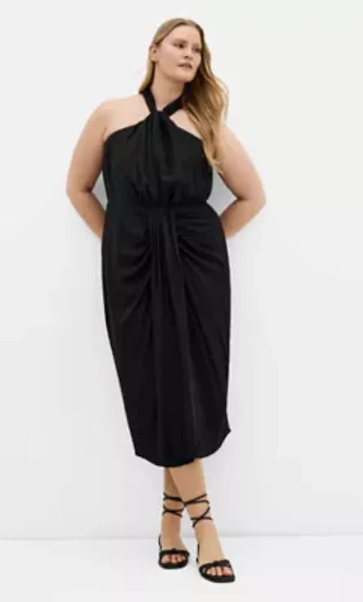 Briella Halter Twist Front Midi Dress