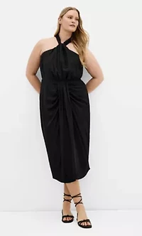 Briella Halter Twist Front Midi Dress