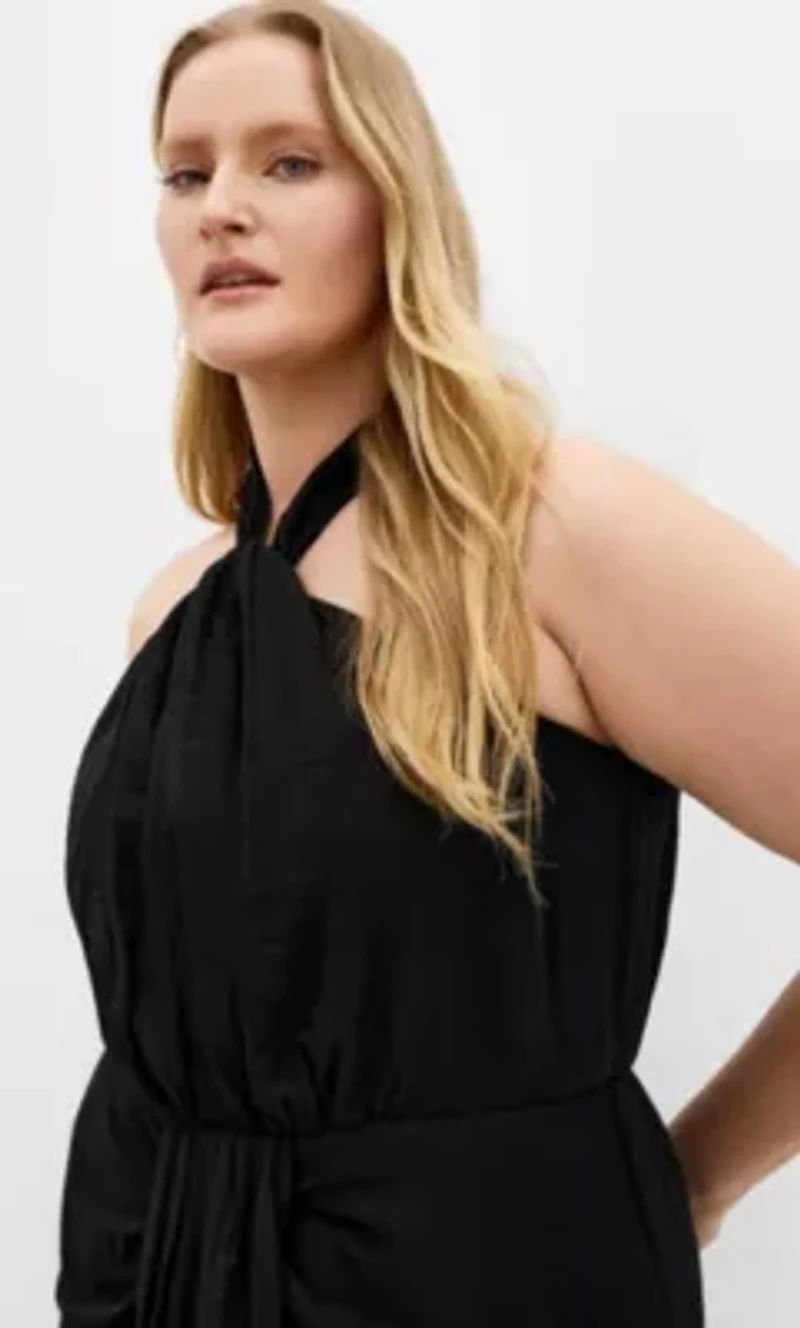 Briella Halter Twist Front Midi Dress