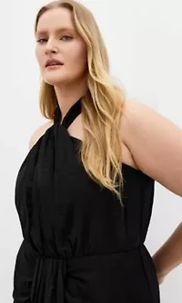 Briella Halter Twist Front Midi Dress